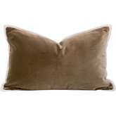 Not So Basic 20" Lumbar Pillow in Caramel Velvet & Jute Piping 7203-20.CAR/JUT (Set of 2)